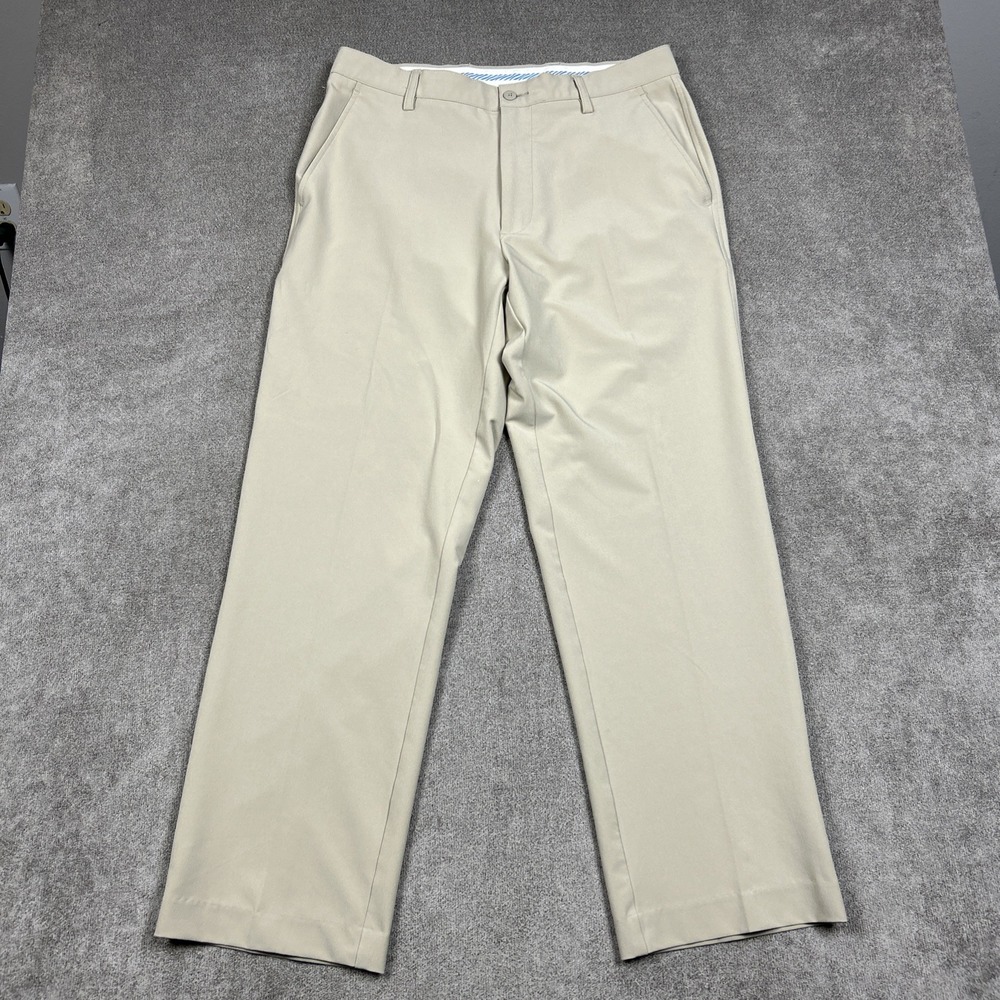 FootJoy FJ Pants Mens 34 x 30 Beige Performance Golf Chino Flat Stretch Khaki